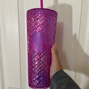 Starbucks Valentines 2023 Purple Pink Taffy Iridescent Jeweled Bling Cup